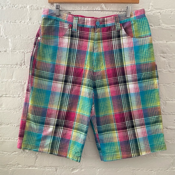 Member’s Property Mens Plaid Shorts Size 38 Multicolor Preppy Y2K Casual - Picture 1 of 11